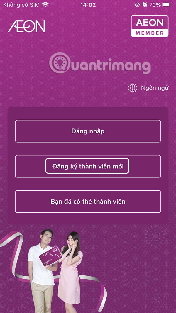 Đăng ký thành viên mới AEON VietNam