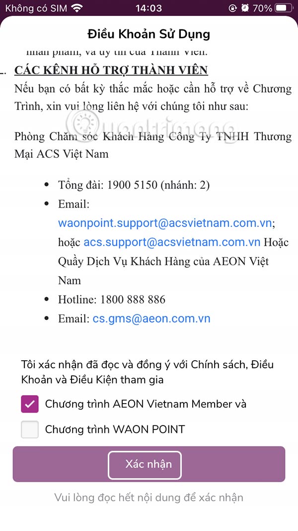 Xác nhận tài khoản 