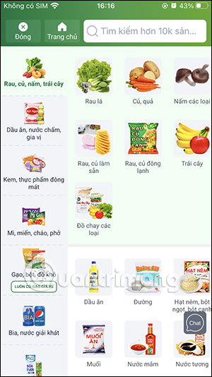 Phân loại sản phẩm Bách Hóa Xanh