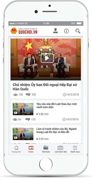 Screenshot 3 của Cổng thông tin Quốc Hội