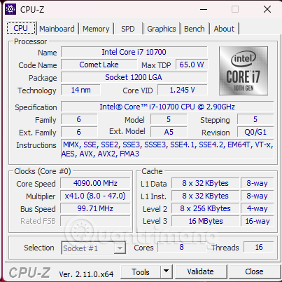 Screenshot 2 của CPU-Z
