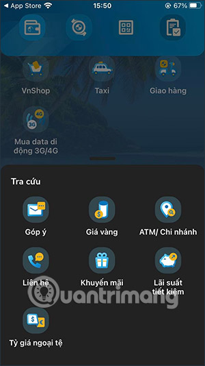 Tính năng tra cứu trên Eximbank EDigi